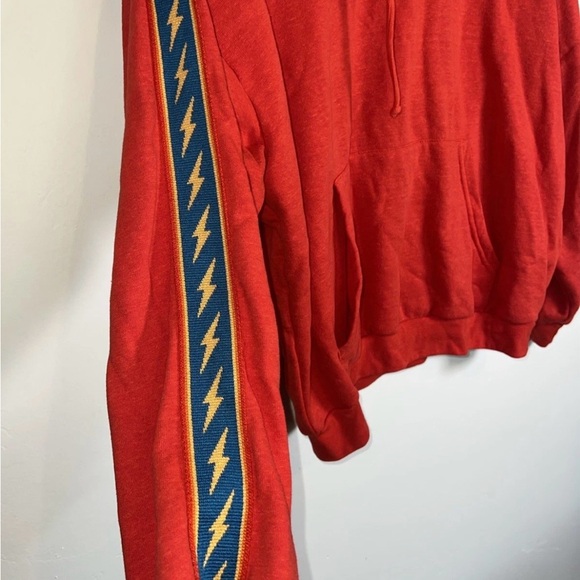 Aviator Nation Red Hoodie with Embroidered Lightening Bolts Medium - Picture 2 of 6